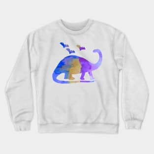 Brontosaurus and bats Crewneck Sweatshirt